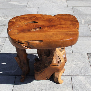 Balkontisch klein, rund Holz Tisch, wetterfest, massiv Teakholz 65cm