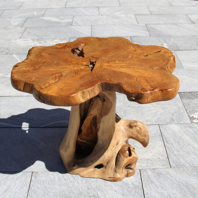 Beistelltisch Balkon, rund Holz Tisch, Klein Wurzeltisch, wetterfest