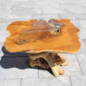 Naturholz Tisch | Quadratischer Couchtisch | Wurzeltisch, kreativ 91x74cm