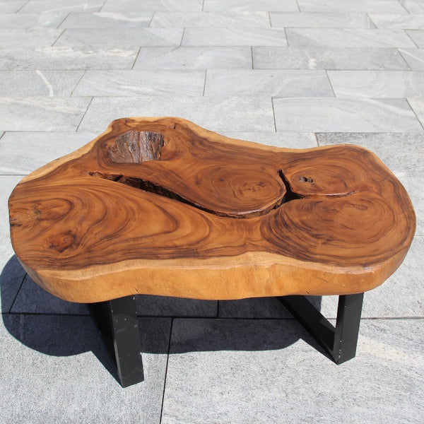 Couchtisch Akazie Holz | niedriger Couchtisch | designer Baumstammtisch  101x80cm