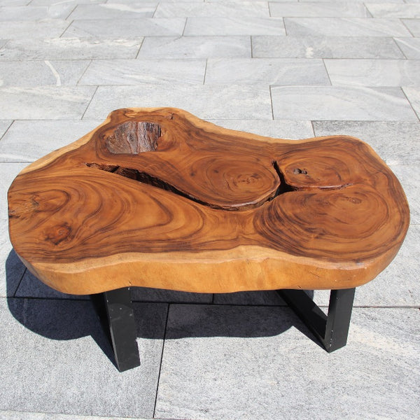 Couchtisch aus Baumscheibe, Holzstamm Tisch aus einem stück 101cm