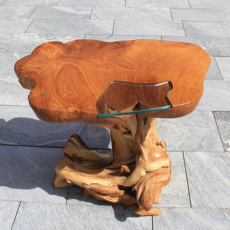 Kleiner Holztisch, Beistelltisch Holz, Wurzelholz Tisch