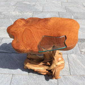 Holz Beistelltisch, Klein Holz Tisch, Wurzelholz Teak, outdoor 83cm