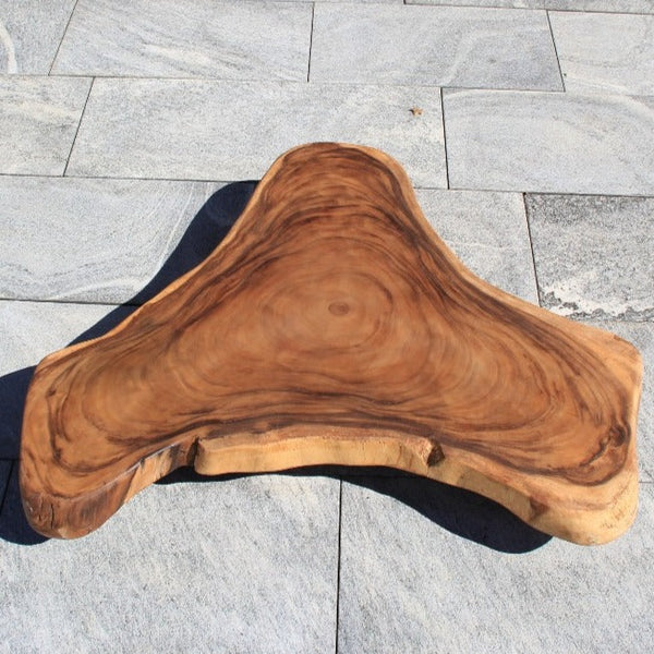 Couchtisch dreieckig | Naturholz-Couchtisch | Akazie robustem massivholz 110x110cm