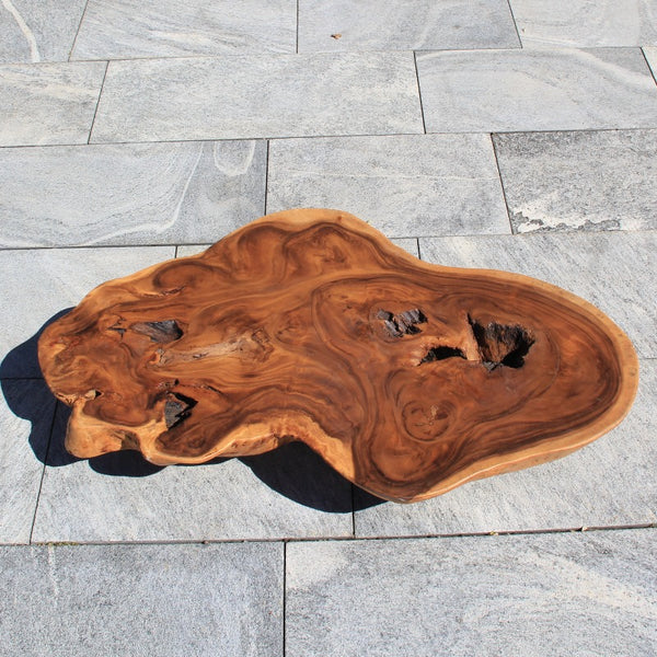 Baumstamm Tisch, Couchtisch Holzstamm, großer Salontisch oval 130cm