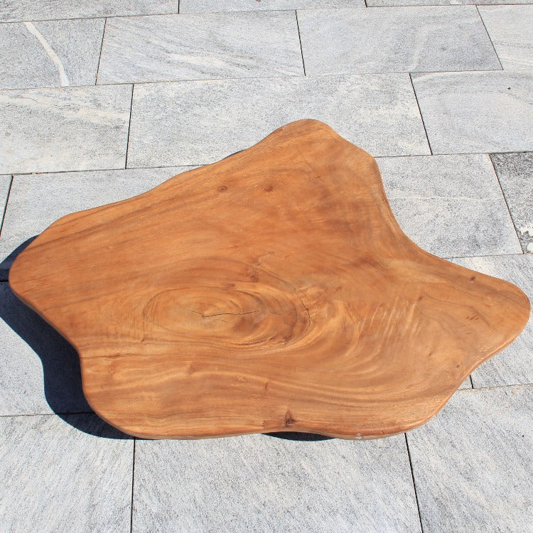 Couchtisch mit Holzstamm, Baumstamm Tisch aus einem stück 123cm