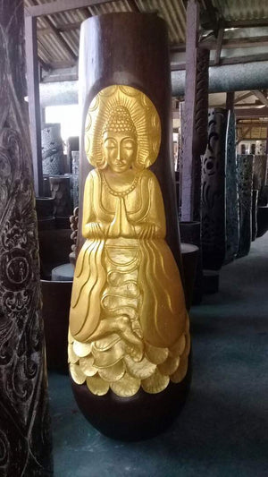 Säule Deko, Buddha Säule, Holzsäule Deko, Holzstamm Deko 2M