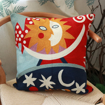 Kaschmir Kissen 45x45 als kuscheliger Strickkissenbezug mit abstraktem Muster, hochwertiges Zierkissen für Sofa, Bett und Wohnzimmer Deko im skandinavischen, modernen oder Boho Stil, Sofakissen für Leder- und Stoffsofas in der Schweiz.