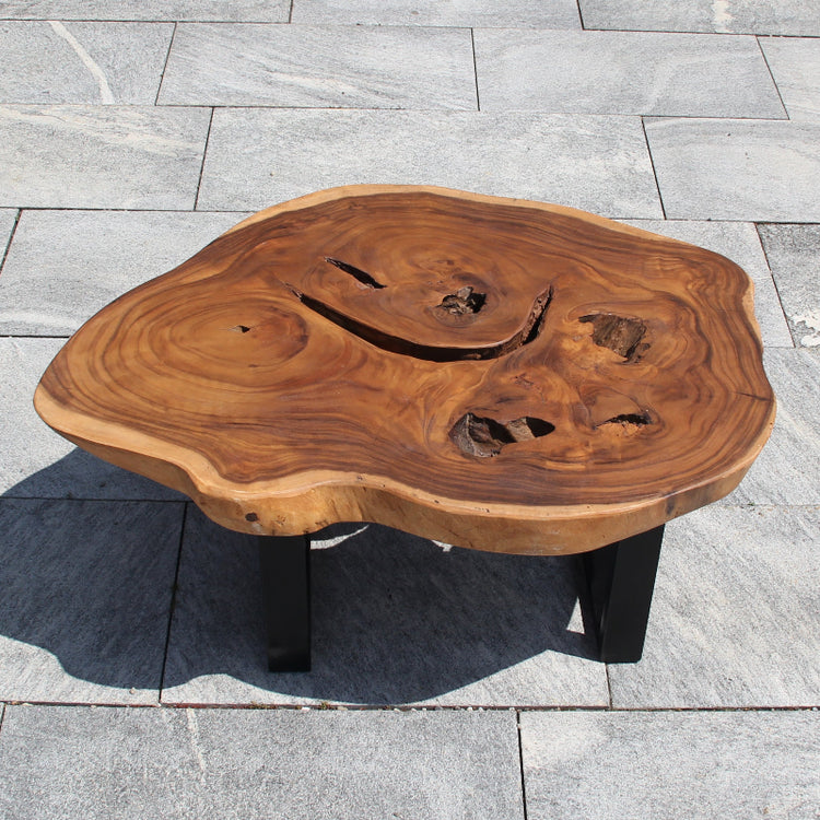 Massiver Salontisch aus Suar Holz 100 – Natürlich, handgemacht, Unikat