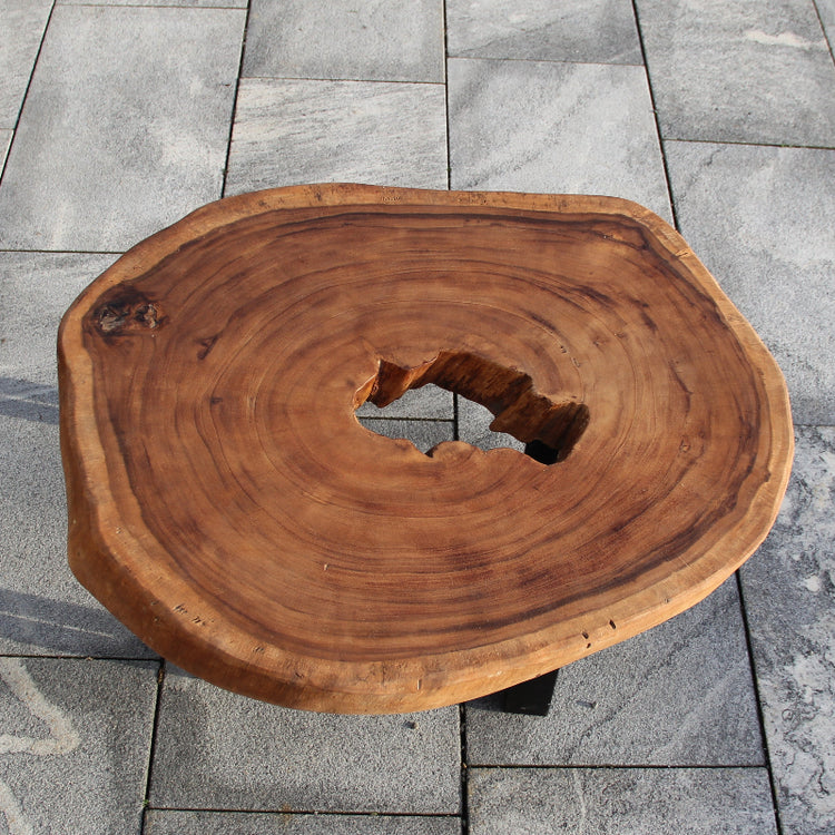 Runder Couchtisch Baumscheibe 85 cm kaufen | Naturholz Tisch Schweiz
