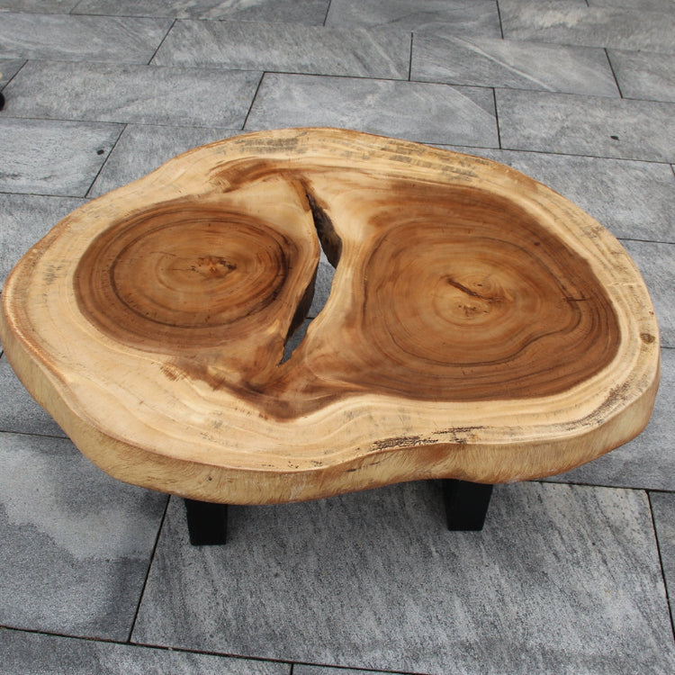 Salontisch hell, Baumstammtisch kaufen, hell Holz Couchtisch 92cm