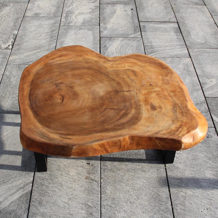 Salontisch hell Holz, Baumstamm Tisch aus einem stück hell Scheibe