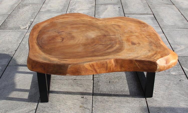 Salontisch hell Holz, Baumstamm Tisch aus einem stück hell Scheibe