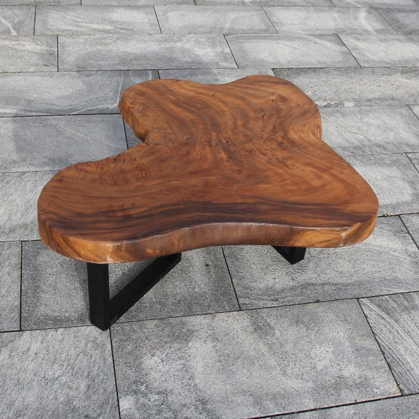 Tisch Wohnzimmer, Salontisch Holz massiv, Couchtisch Baumstamm 100cm