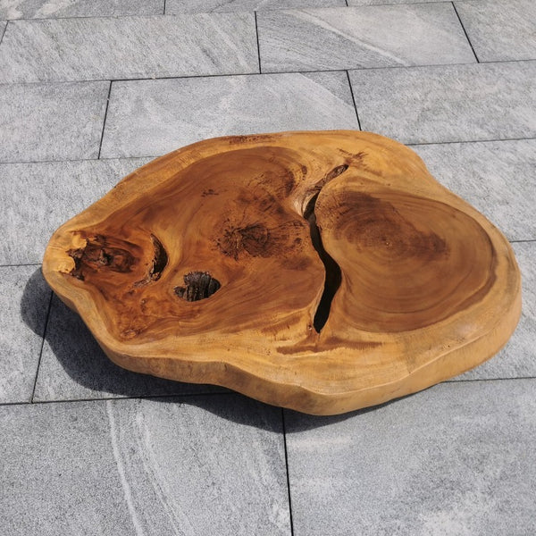 Massivholz Baumscheibe | Couchtisch Baumstamm, Baumstrunk 98X80cm