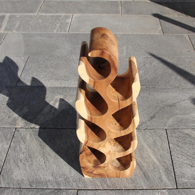 Weingestell, Weinregal Holz, Weinständer, Weinflaschen Halter 70cm