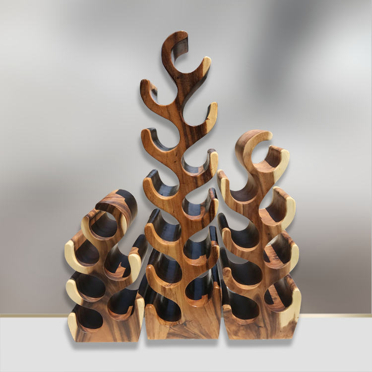 Weinregal Massivholz Akazie – Design Weinregal in Kaktusform kaufen Schweiz