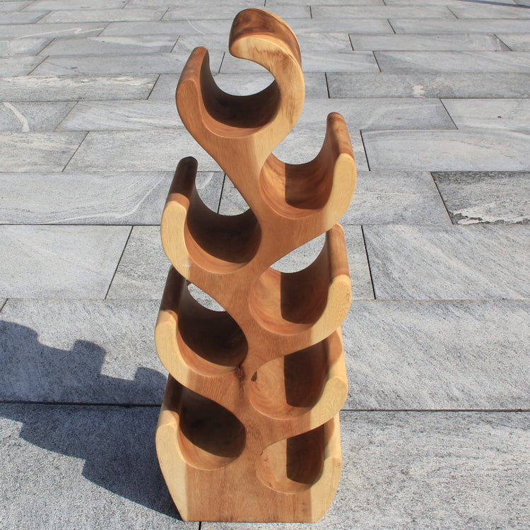 Weinregal klein aus Akazienholz – 70 cm Weinhalter modern & freistehend