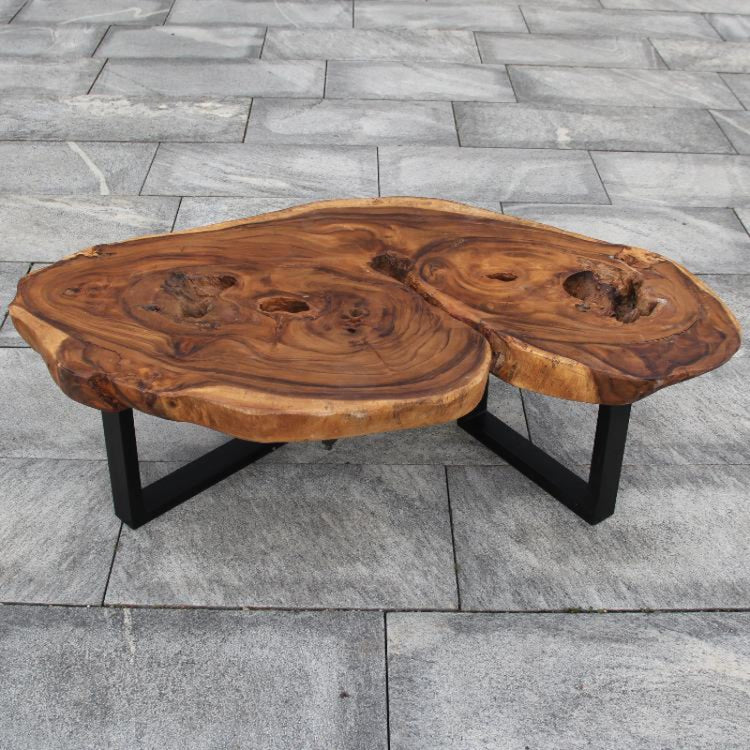 große Couchtisch, Salontisch aus Holz, Vollholz, Baumscheibe 120