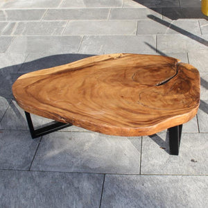 großer Couchtisch Holzstamm, XXL Tisch aus einem Baumstamm 126cm