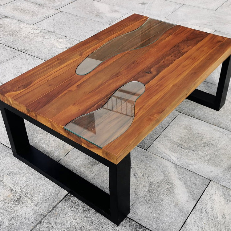 Couchtisch Holz, Salontisch Rechteckig, massivholz Möbel 110x70cm
