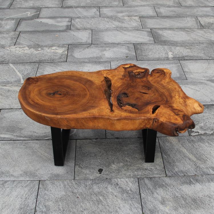 ovaler Baumscheibe Couchtisch, ovaler Holzstammtisch, oval Salontisch