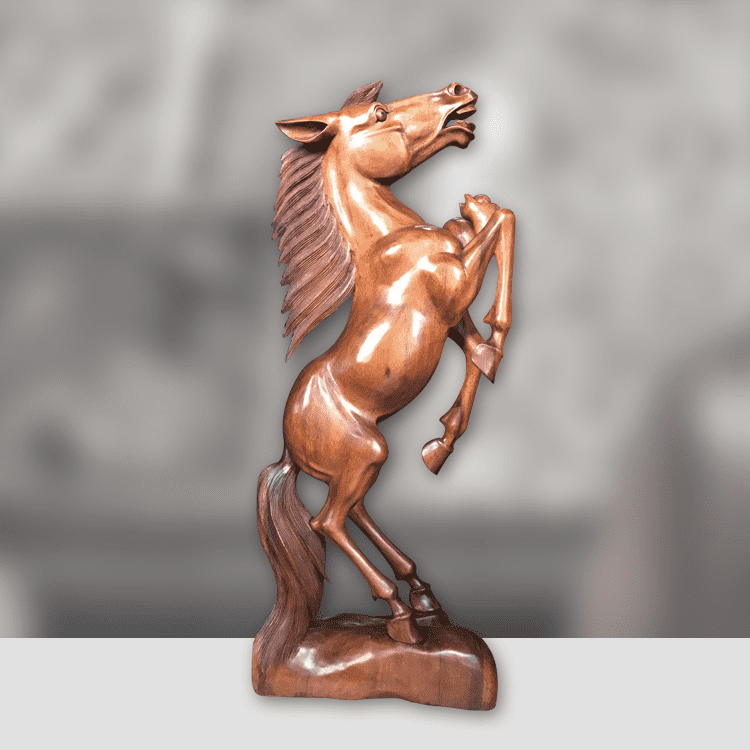 Pferd Deko, Pferd Statue, Pferd Suarholz, Pferd Skulptur Holz 1M
