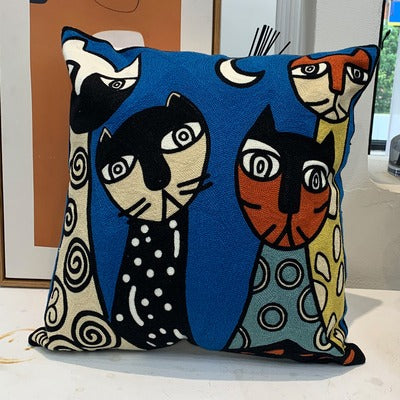 Kissen, besonderes Muster, kuschelige Strickkissenbezug 45x45cm