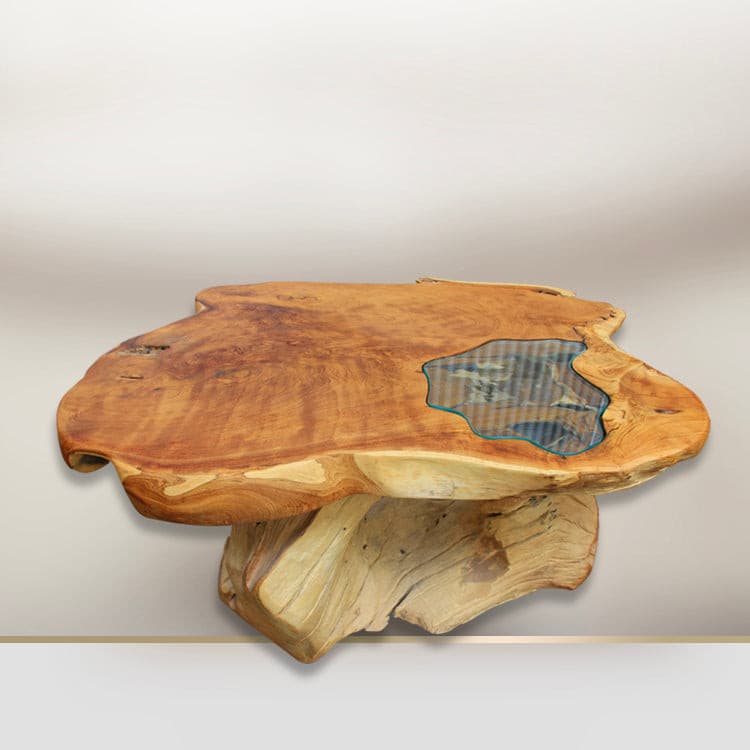 Wurzelholztisch, Teakholz Wurzeltisch, Wurzel als Tisch 82cm