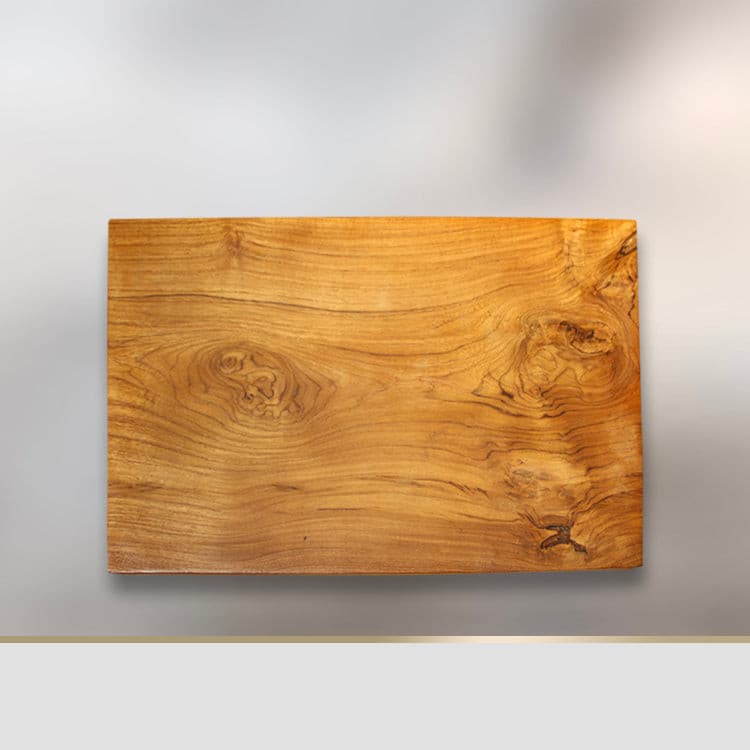 `Buddha Sockel Holz 45x30x6 cm aus massivem Akazienholz, naturbelassener Holzsockel als stabiles Podest für Buddha Figuren, Skulpturen, Vasen oder Pflanzen im Wohn- oder Meditationsraum in der Schweiz`
