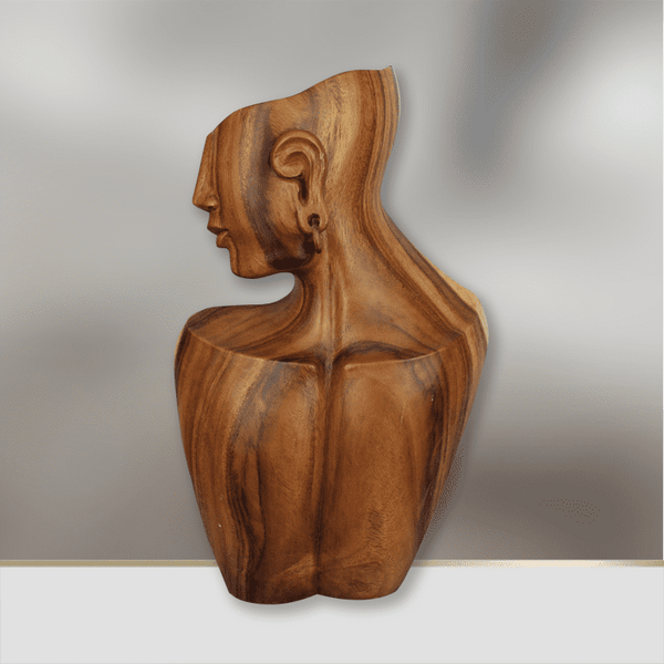 Gesicht Deko | Gesicht Statue | Gesicht Teakholz |Gesicht Skulptur40cm