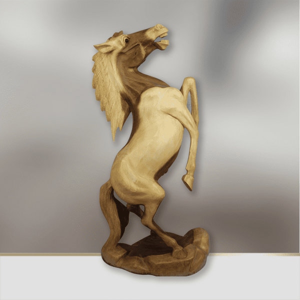 Pferd Deko | Pferd Statue | Pferd Teakholz | Pferd Skulptur Holz 80cm